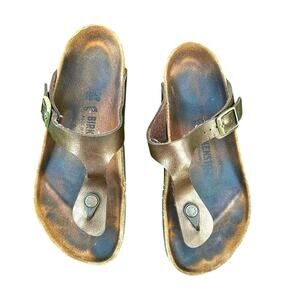 Birkenstock Gizeh Leather Thong Sandals Size 39 US M6 L8 Brown‎